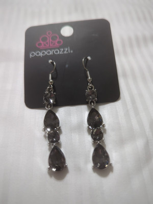 Paparazzi Raise Your Glass to Glamorous Silver Earrings 