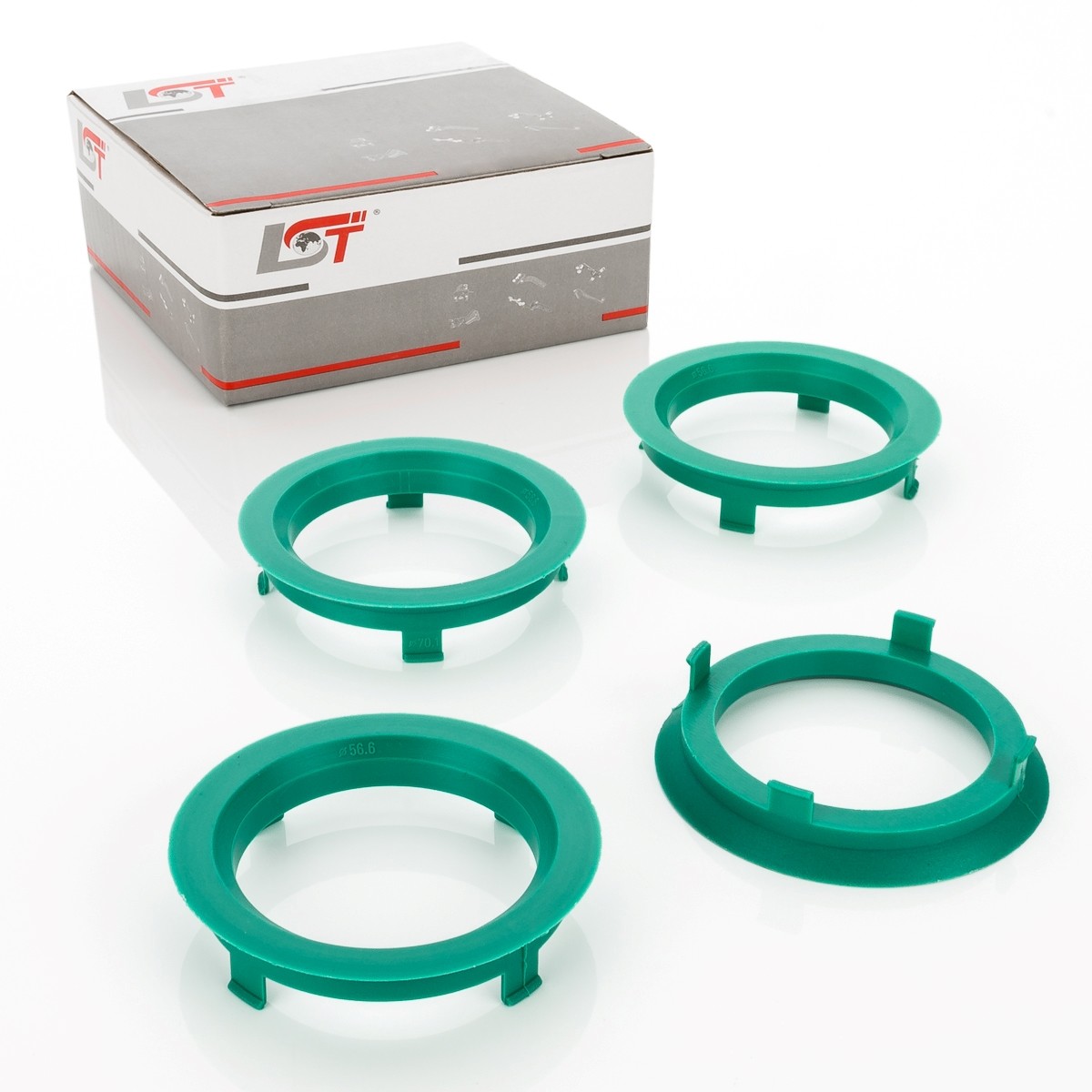 4x Distance Rings Centering Turquoise Alloy Wheels Ø 56,6 MM - Ø 70,1 for mazda