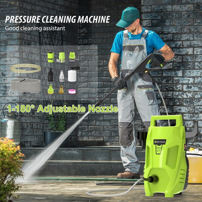 #ad 110 Bar 2200W Pressure Washer 110V Car Cleaning Car Patio Washing 1 180° Nozzle $76.61