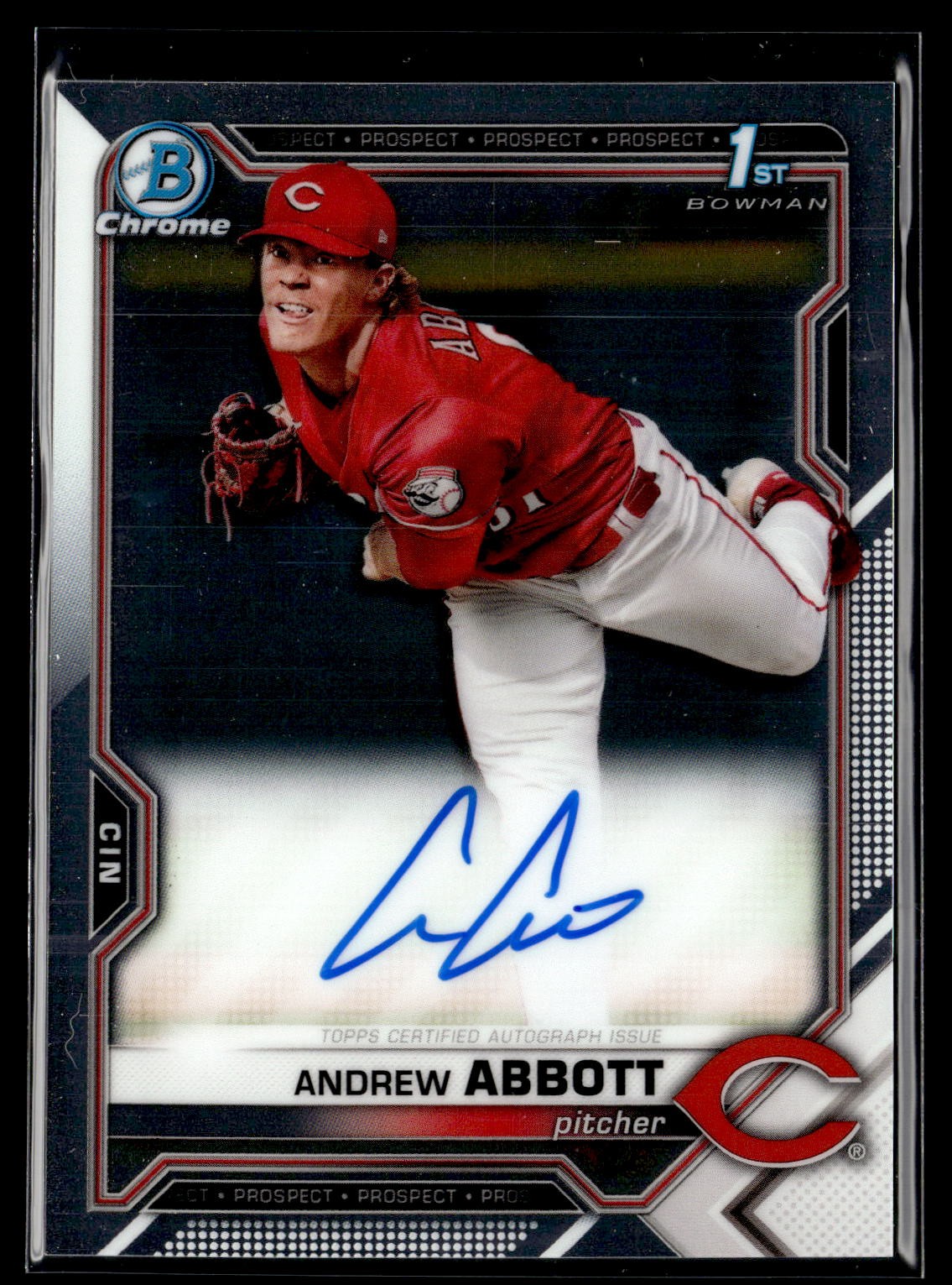 2021 Bowman Draft #CDA-AA Andrew Abbott Chrome Draft Pick Autographs