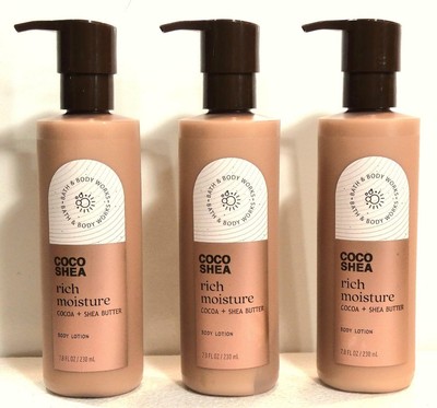 3 Bath & Body Works COCO SHEA RICH MOISTURE BODY LOTION 7.8 oz