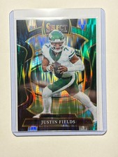 Justin Fields 2025 Panini Select Concourse Black & Green Shock Prizm New York