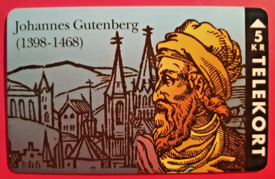 Telephone Card Famous Personalities Johannes Gutenberg NEW Only 2500 Ex.  E16
