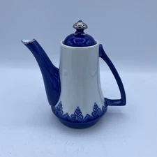 Vintage Blue & White Porcelain Individual Tea Pot - Bombay Company