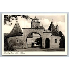 Rothenburg Ob Der Tauber Postcard Vintage Architecture Gate Historical Scene