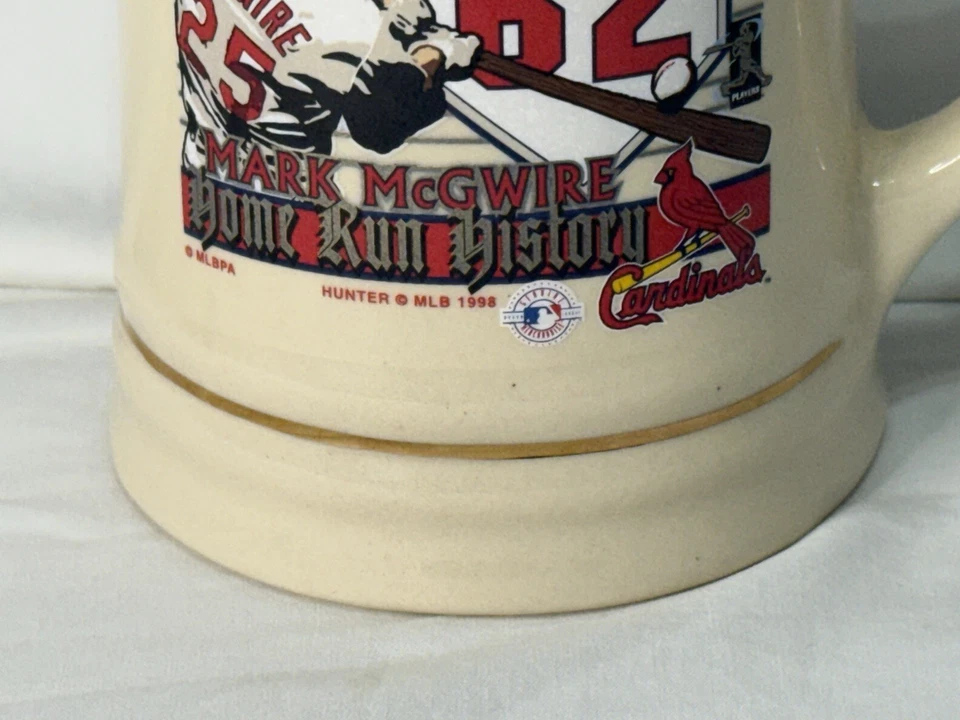 1998 Mark McGwire MLB BASEBALL Home Run Record Ceramic Stein Mug - Image 2 of 4