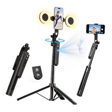Extendable Auto Face Tracking Tripod 360  Rotation with Light, No App, 70.9"