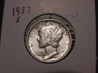 1937-S MERCURY DIME AU POPULAR DATE SHIPS FREE