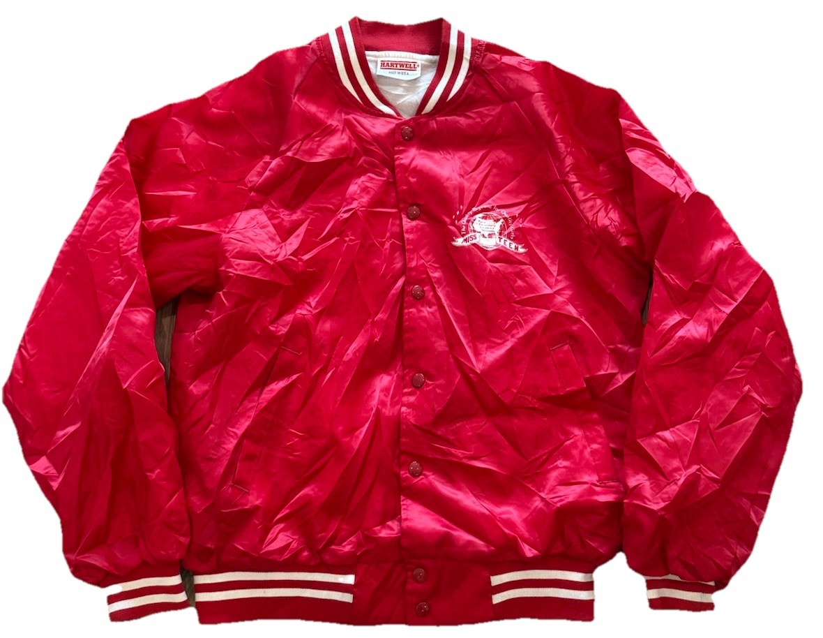 Vintage Hartwell Snap Front Red Satin Lined Jacket Men’s Size Medium Miss TEEN