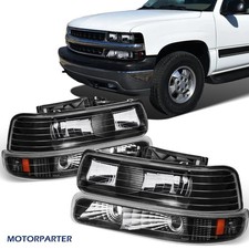 Headlight Wbumper Lights For 99-02 Chevy Silverado 1500 00-06 Suburban Tahoe