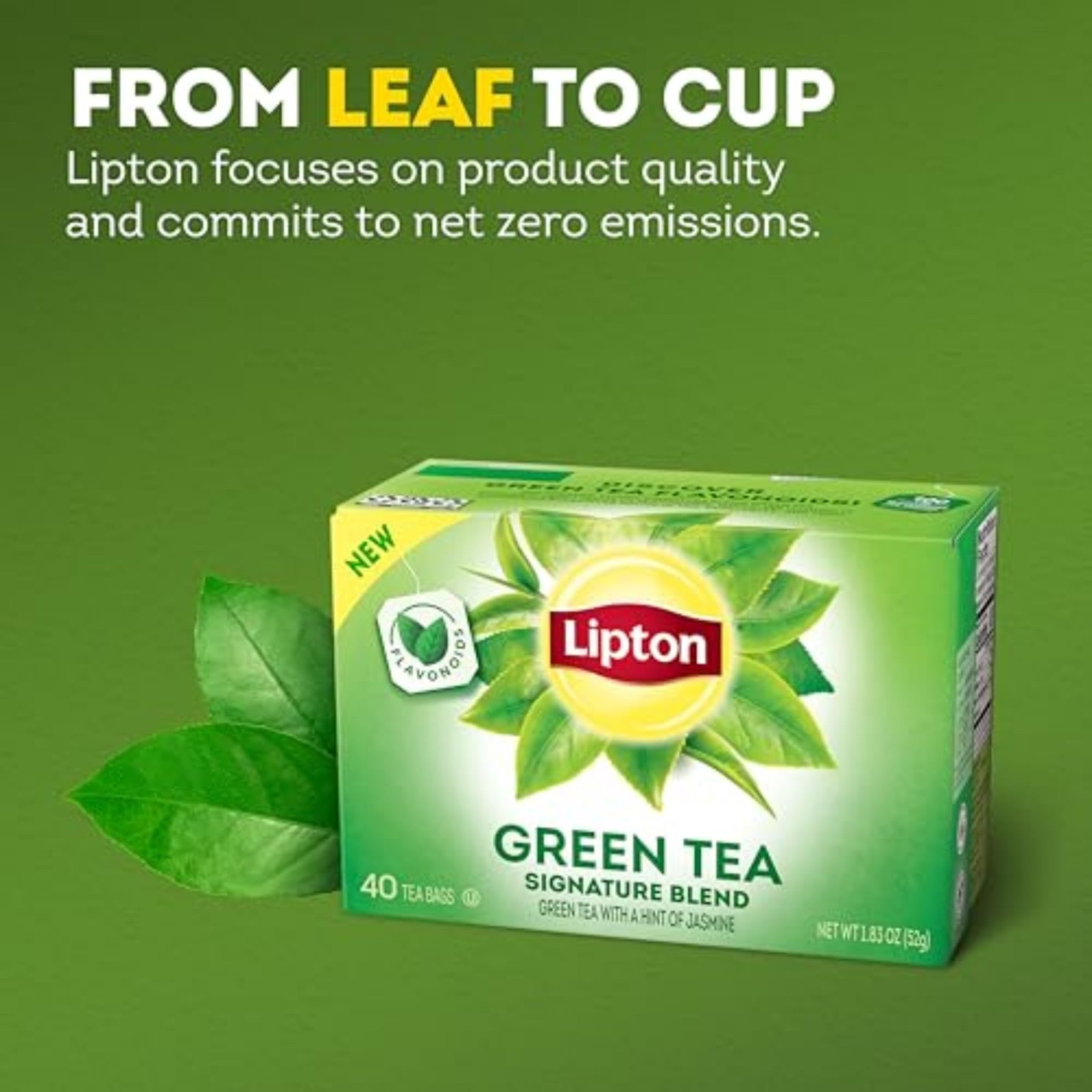 Lipton Green Tea, Tea Bags - 40 Counts Box