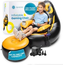 Kids Gaming Chair Air Pump w/2-in-1 Inflatable Gaming Bean Bag Chair Lightweight