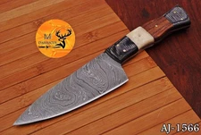 CUSTOM HANDMADE FORGED DAMASCUS STEEL STEAK CHEF KNIFE KITCHEN KNIFE 1566