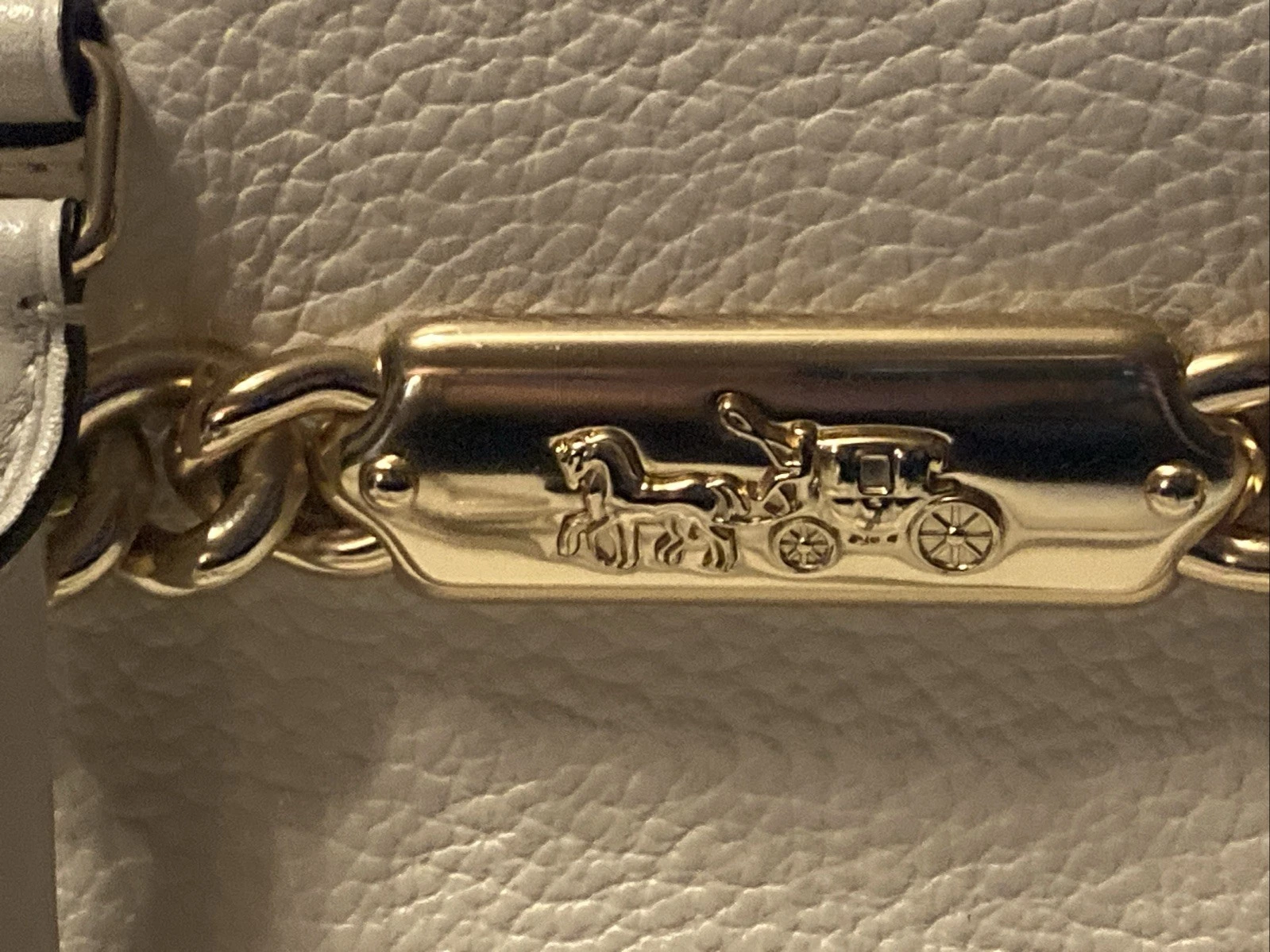 Coach Blake 25 borsa da trasporto gesso con accenti oro borsa a tracolla F35125 VEDI