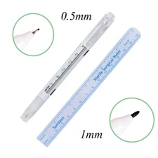 Surgical Medical Dual Tip Skin Scribe Stencil Markers Dermal Tattoo Piercing Pen