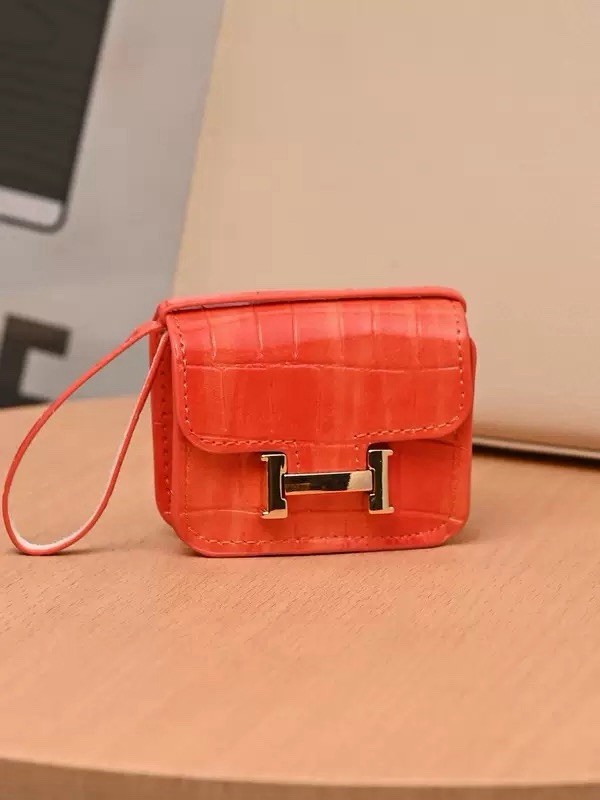 Mini Glossy Orange Croc Bag Charm