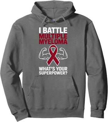 I Battle Multiple Myeloma Cancer Awareness Warrior Unisex Hooded Sweatshirt