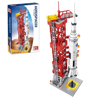 Block Builder Rocket Launch 11 inches x 4.75 x 3.14 inches, White