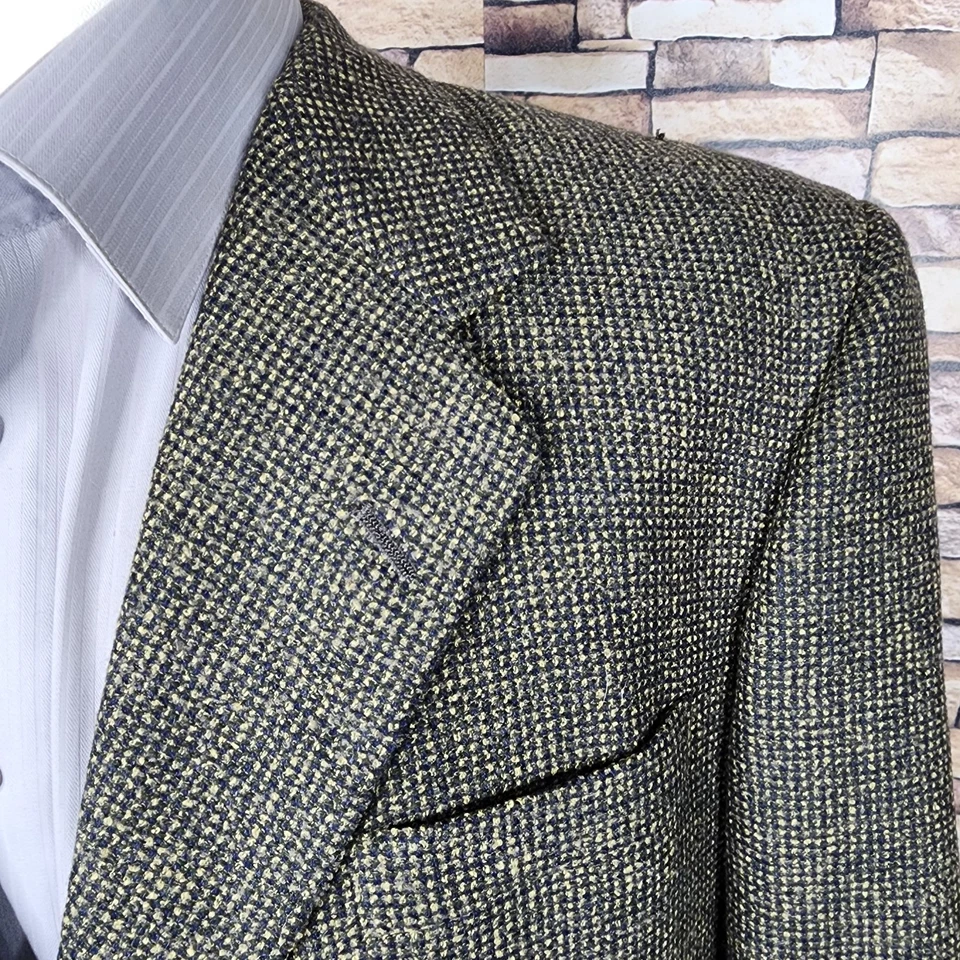 Chaqueta Blazer H Freeman & Son Vintage Para Hombre 42R/S Marrón Cuadros Tweed 3 Botones Lana Foto 3 de 4