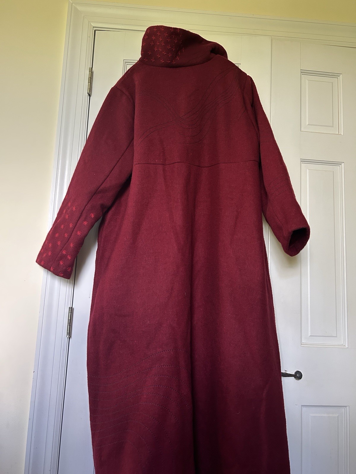 Gudrun Sjoden Wool Blend Embroidered Coat XL - image 7