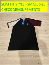 ADIDAS ORIGINALS 3-STRIPES CALIFORNIA Retro Trefoil TEE SHIRT  MAROON SLIM FIT