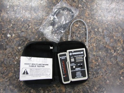 NEW GREENLEE 45057 MULTI-NETWORK CABLE TESTER W/ REMOTE IN SOFT CASE-MZ41