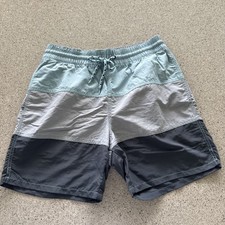 Merona men  s gray  green swimsuit-drawstring w/liner size small