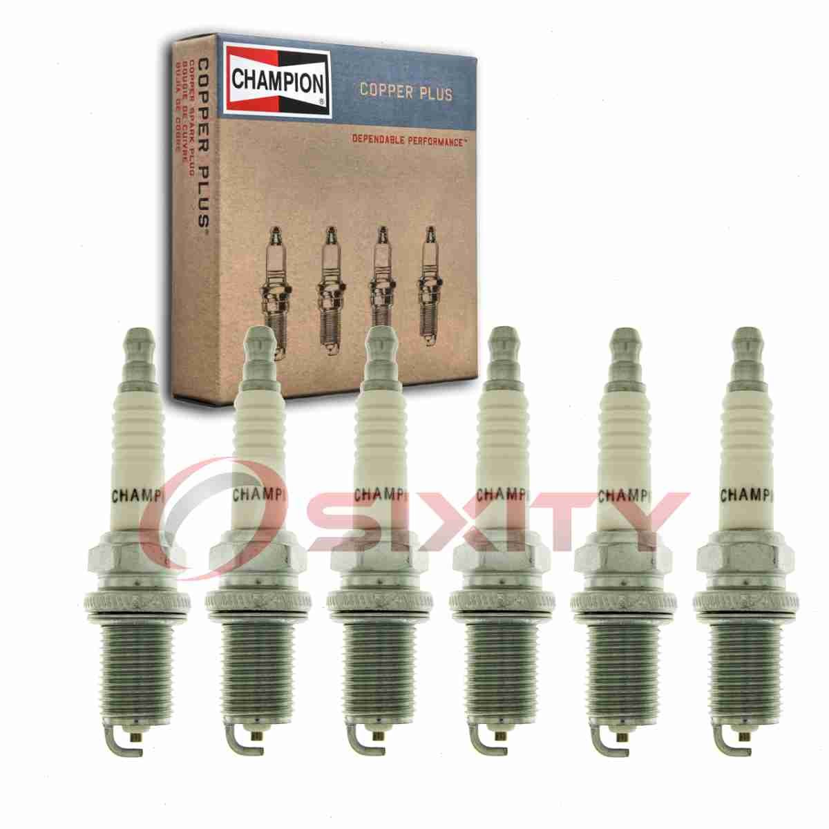 6 pc Champion Copper Plus Spark Plugs for 2001-2004 Chevrolet Tracker 2.5L on
