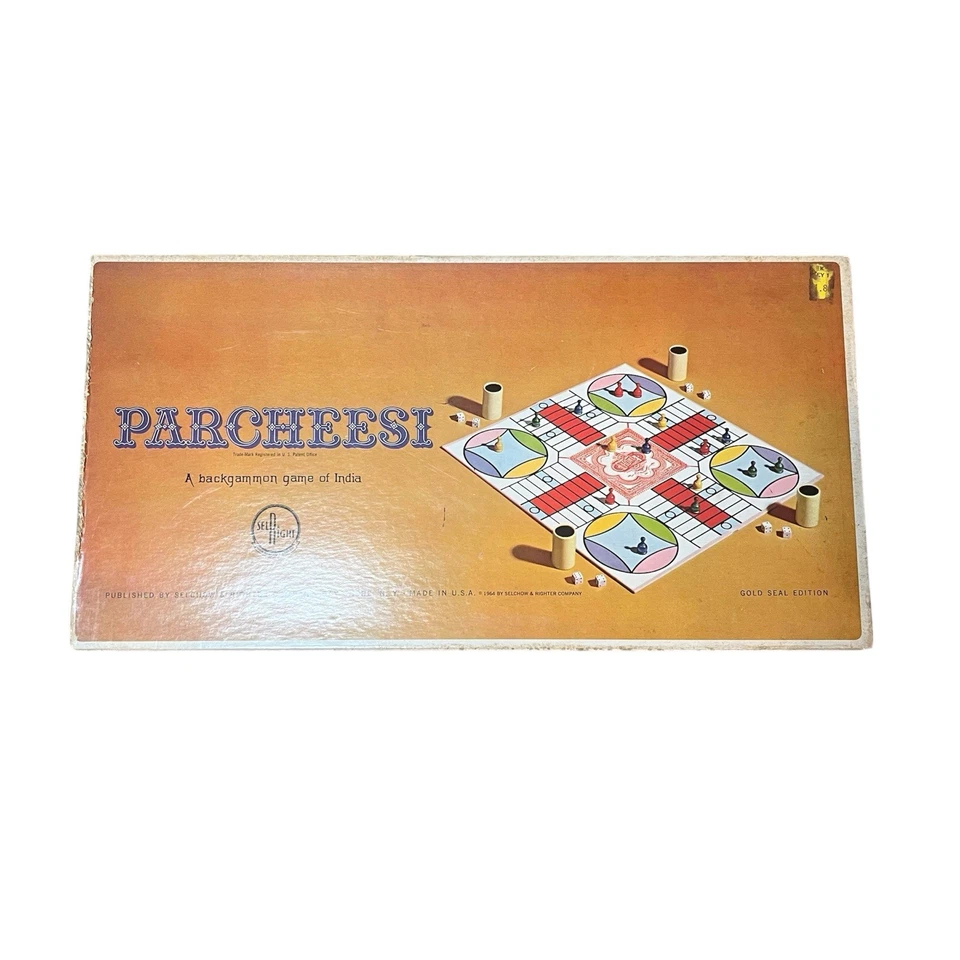 1964 Parcheesi Gold Seal Edition Board Game complete in Box - Image 2 of 4