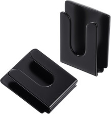 Radio Microphone Hanger 2Pcs Adhesive Mic Holder Mount Black Metal Clip