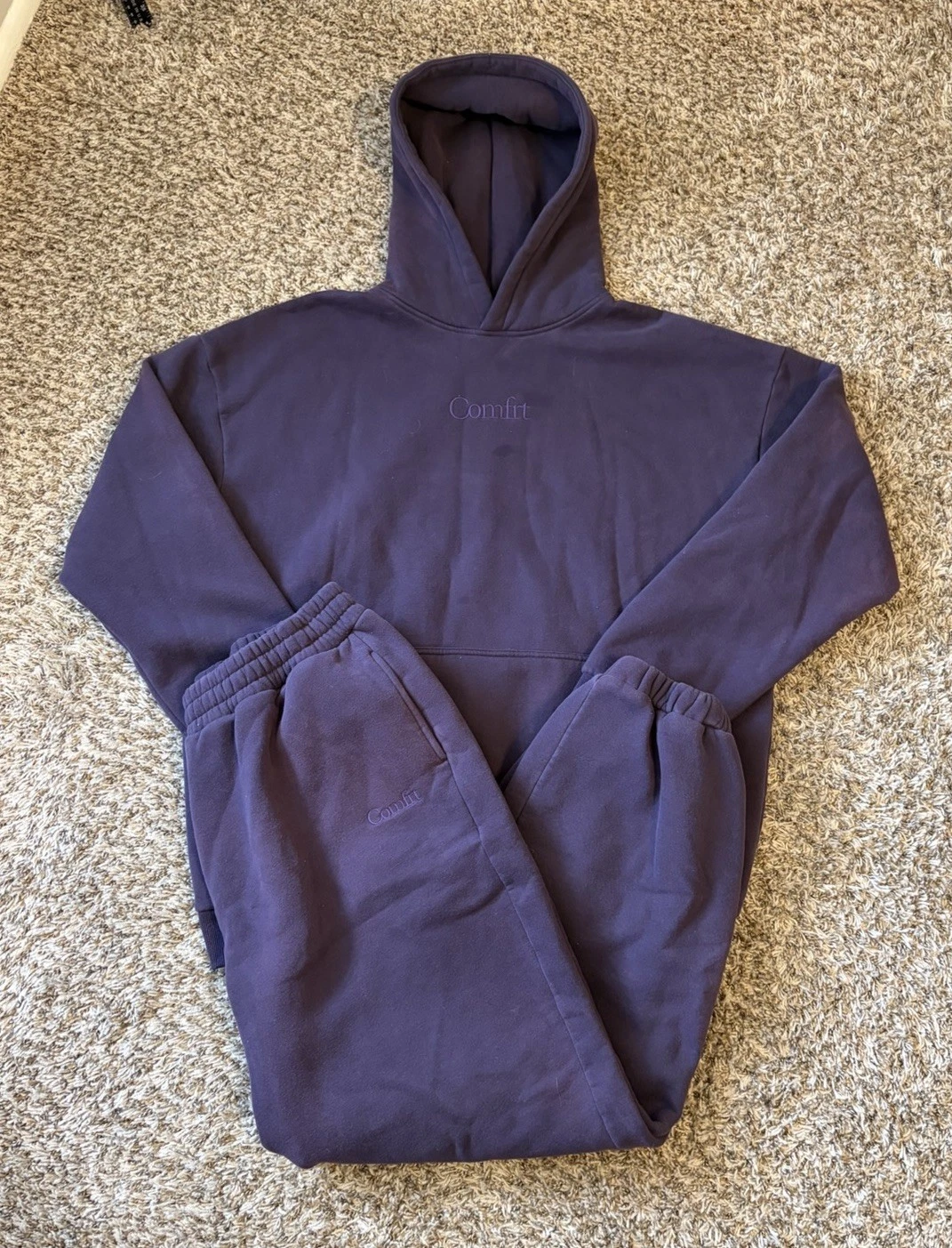 COMFRT Hoodie & Sweatpants Set Unisex Adult Blackberry Fleece Oversized Fit 2XL