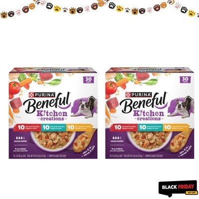2P Purina Beneful Medleys Wet Dog Food High Protein Real Soft Beef, Chicken
