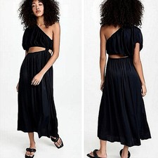 NWT Farm Rio One Shoulder Cut Out Midi Maxi Dress Black Size L