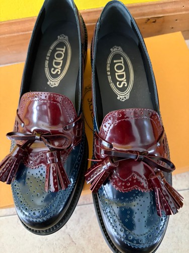 TOD'S Gomma Ru Mocassin Bucature Lacc.Napp womens size 37 - Picture 4 of 8