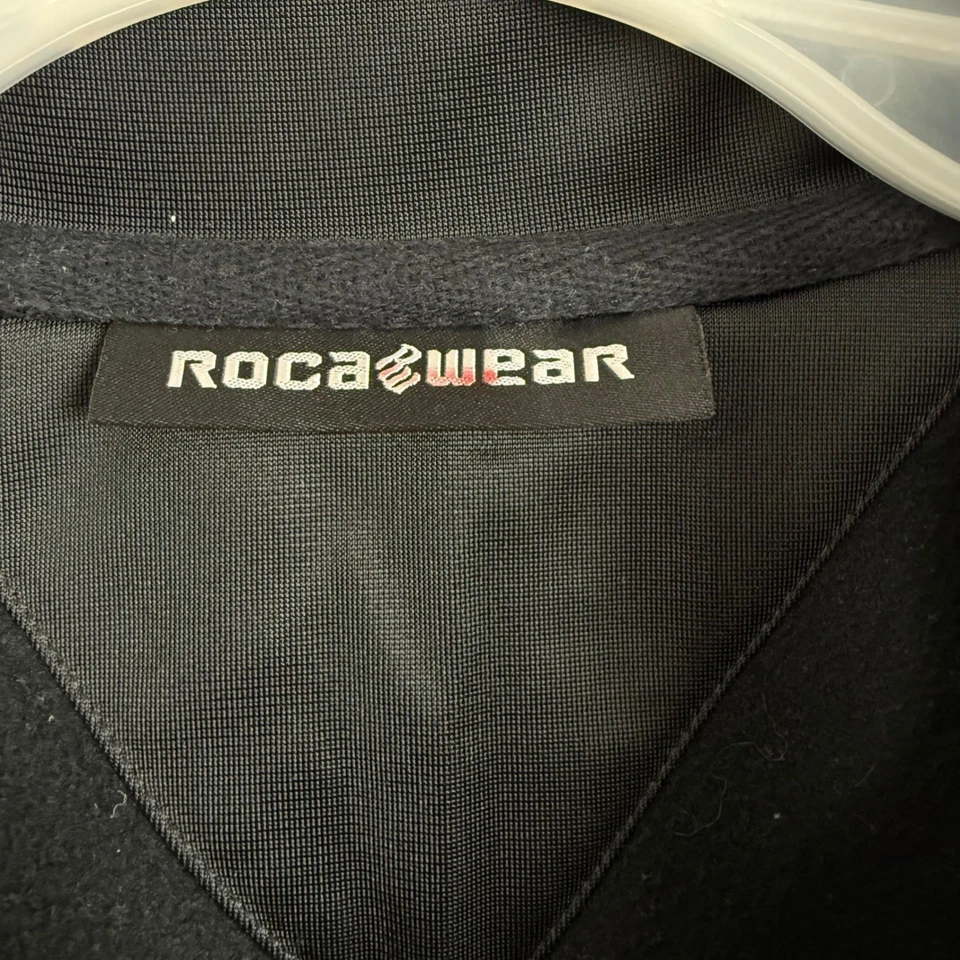 Chaqueta deportiva Rocawear Y2K negra blanca cremallera completa logotipo ribete hip hop ropa de calle XL Foto 4 de 4