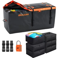 Mockins 30 Cu Ft. Orange Waterproof Cargo Bag (60" x 24" x 36") with 6 Packing C