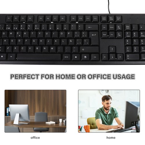 Gaming Keyboard Spanish Letter USB Electronic Keyboard Office Supply - 第 12/12 張圖片