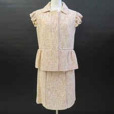 snc Red Valentino RED VALENTINO Set Up Two Piece Pink Beige Frill Sleeveless Exc