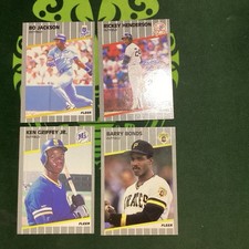 1989 Fleer - Ken Griffey Jr #548 (RC), Bonus Bo, Rickey, Barry Set Break NM/M🔥