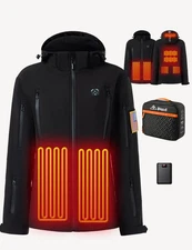 Women's Heated Jacket with 12V Battery Pack Waterproof Winter Outdoor Jacket