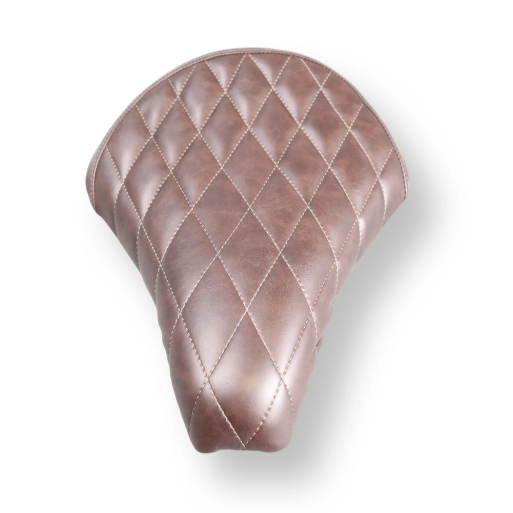 Selle monoplace de prestige similicuir café finition diamond aux finitions main