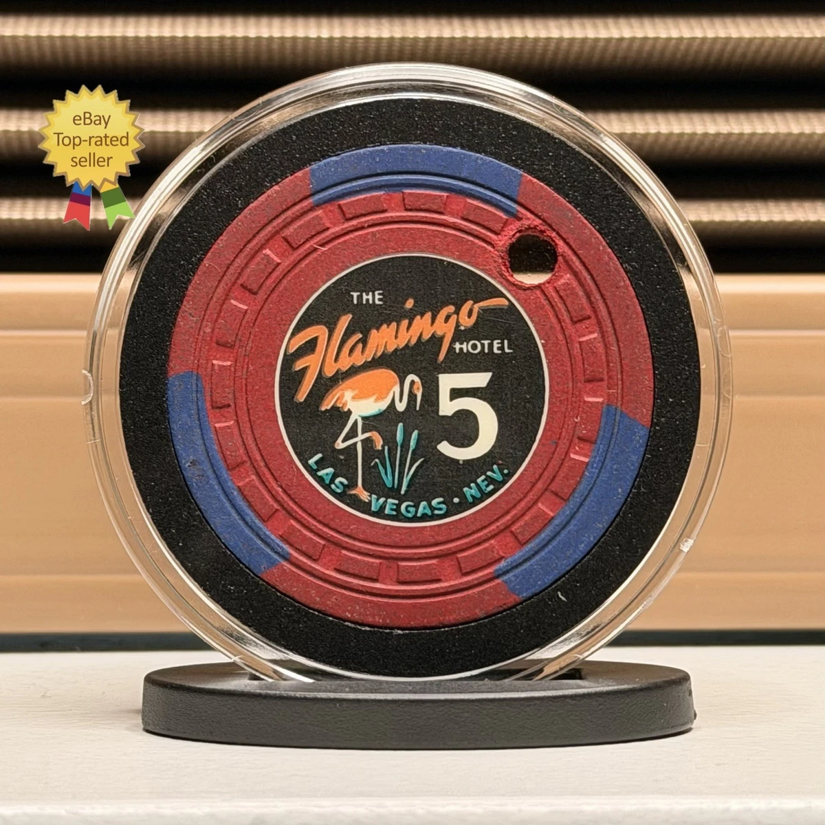 1979年.フラミンゴヒルトン カジノ専用ゲーム用他 Flamingo Casino Chips Indiana Collectible Individual $5 Casino