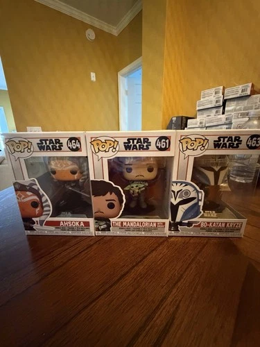 Star Wars Funko Pop Lot The Mandalorian, Grogu, Ahsoka, Bo-Katan 461, 463, 464