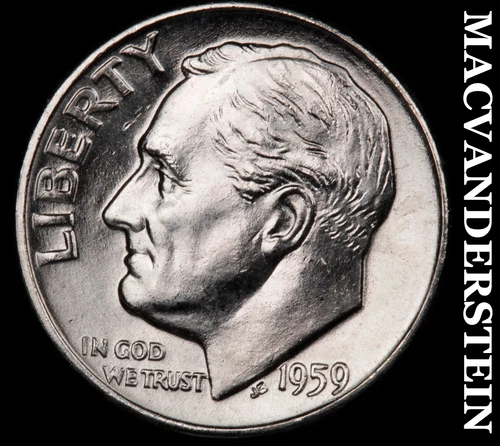 1959-D Roosevelt Dime- Silver- Choice Gem Brilliant Uncirculated Luster #i9007