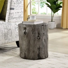 FirsTime & Co.® Gray Arbor Log Table, American Crafted, Weathered Gray, 15