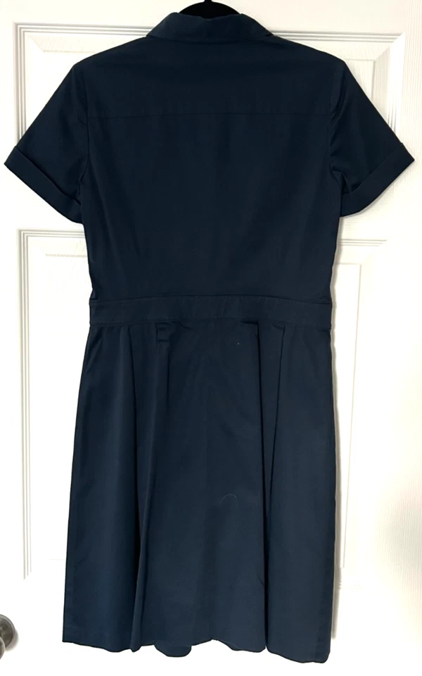 Vestido camisero de algodón manga corta Brooks Brothers 346 para mujer talla 8 azul marino Foto 3 de 4