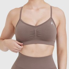 Oner Active effortless strappy bralette washed cool brown padded size medium