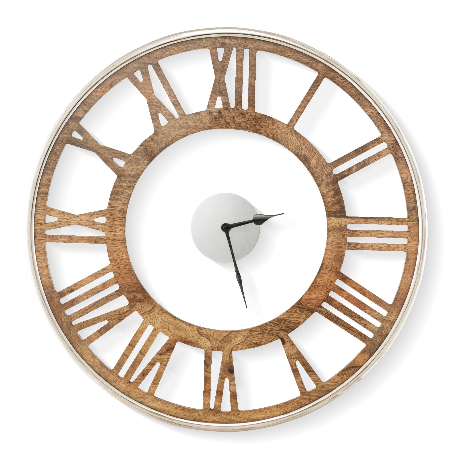 16 Inch Silent Wall Clock with Classic Frame Classic Roman Number Glass Cover