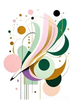 Geometric Abstraction Serene Motion Art Canvas Wall Decor Picture