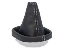 SCHALTMANSCHETTE FÜR VW CADDY 2K 2004-2014 SCHALTSACK NATURLEDER FADEN WEISS
